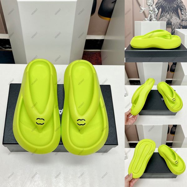 Lüks Tasarımcı Kadın Sünger Kek Flip Flops Düz Terlik Sandalet Moda Sıcak Satış Patlama Kutu ve Toz Çantası 35-41