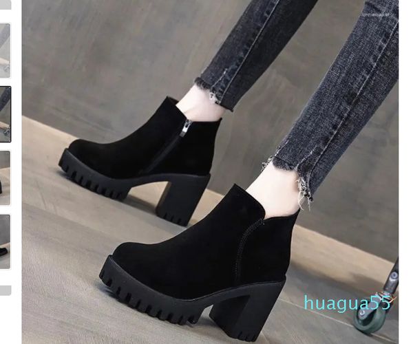 Boots Footwear Punk Style Booties Black Female Ankle Very High Heels Combat Short Shoes For Women Heeled S