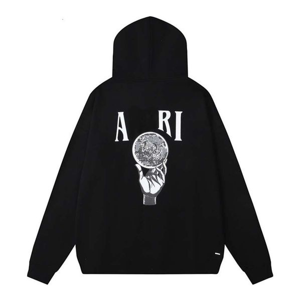 Designer de luxo Amaris clássico luz bola de cristal impressão de alta qualidade casual solto homens e mulheres com capuz hoodies