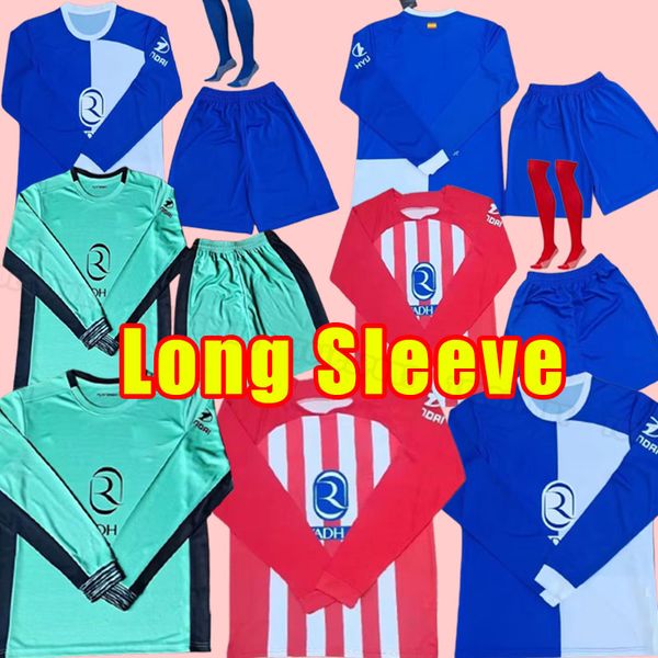 Set completo Atletico 23 24 Madrid Maglie da calcio MORATA GRIEZMANN JOAO FELIX 2023 2024 M.Llorente CORREA KOKE LEMAR CARRASCO Manica lunga casa lontano tifosi versione giocatore