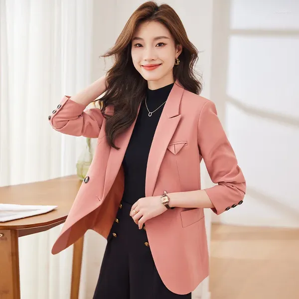 Ternos femininos outono inverno formal ol estilos blazers feminino para senhoras profissionais jaquetas de escritório casaco outwear topos trabalho wear