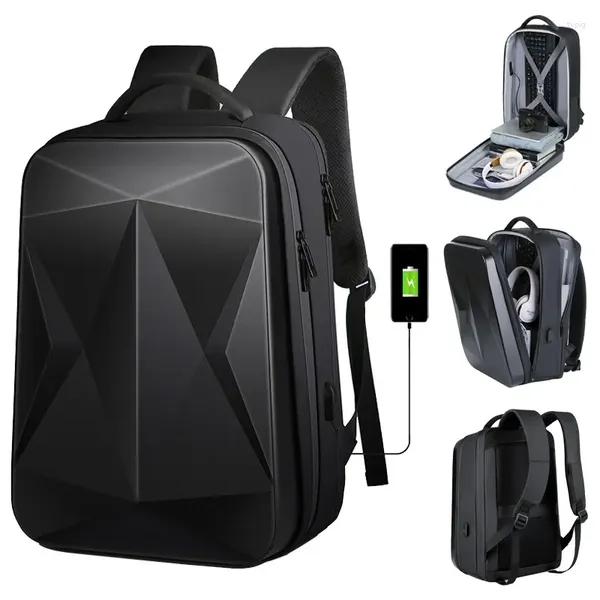 Mochila ABS Hard Shell Bag Casual Negócios Impermeável Viagem Adequado para Laptop Multi-compartimento Teclado Masculino