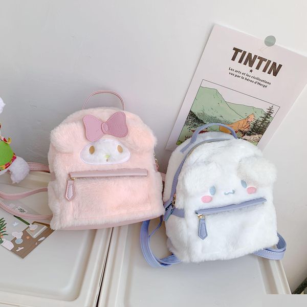 Mochilas Kawaii Sanrioed My Melody Cinnamoroll Cartoon Plush Bag Soft Stuffed Animals Plushie Mochila Meninas Boneca Presentes de Natal D Dhx4C