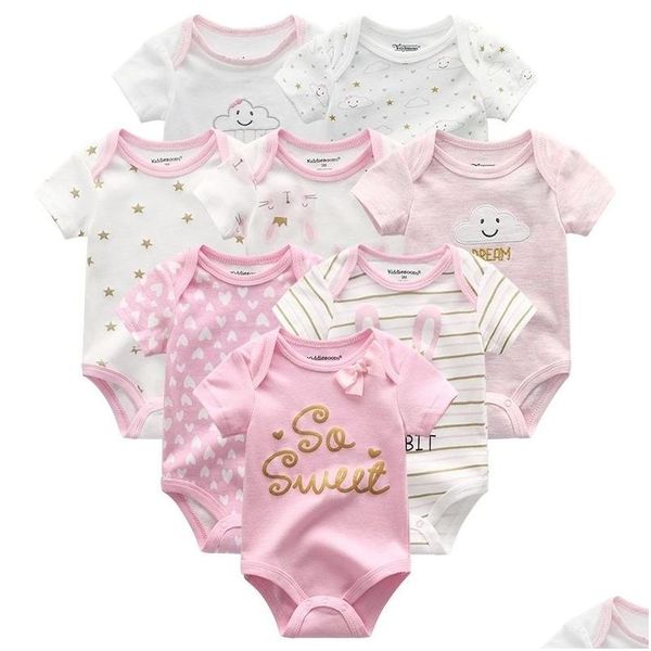 Rompers 8pcs / lot bébé barboteuses coton salopette vêtements nouveau-nés roupas de bebe garçon fille combinaison vêtements pour enfants hiver 201127 Dro Dhi9E