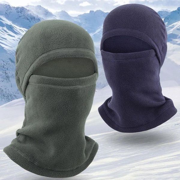 Berretti Uomo Antivento Maschera Autunno Inverno Pullover In pile Cappello mascherato Sport all'aria aperta Sci Ciclismo Copricapo interno termico Skullies