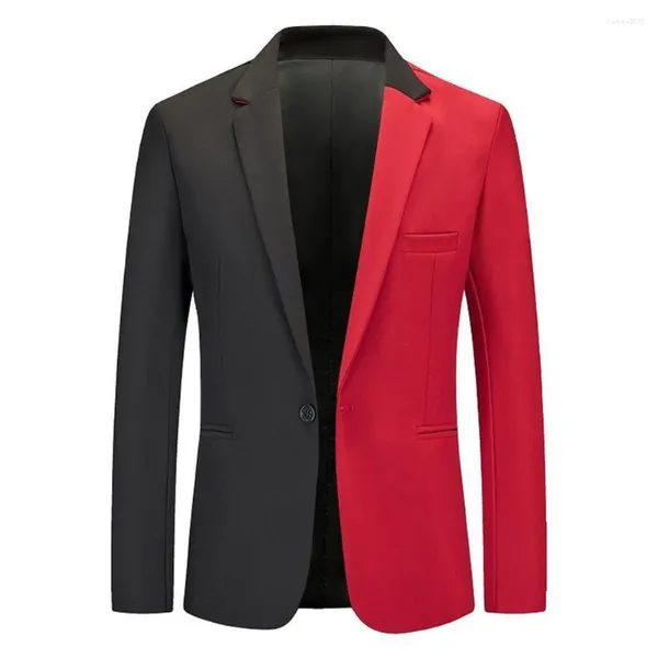 Herrenanzüge, trendiger formeller Business-Anzug, Blazer, schmale Passform, Bürojacke, Oberbekleidung, Weiß/Rot, M 2XL, geeignet für Frühling und Herbst