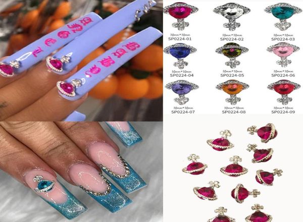 Planet 3D Nail Art Charms Strass Designer Charm Gemme Kawaii Unghie Gioielli Decorazione manicure Accessori Intero LHQ0367513491