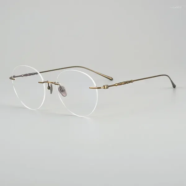 Оправы для солнцезащитных очков, оправа для очков для мужчин, 2023, для женщин, RLT-5931, круглые очки без оправы по рецепту, безрамочные оптические мужские очки для близорукости