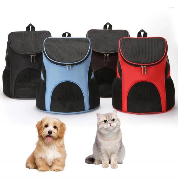 Hundeträger Poldable Pets Backpack Double Shoulder Mesh Travel Bag Pet Portable Carrierr