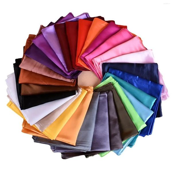 Lenços 90x90cm cores sólidas neckerchief hijab cachecol para mulheres seda cetim headband cabelo feminino quadrado xales cabeça lenços