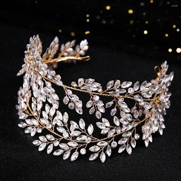 Fermagli per capelli Doppia catena Tiara Sposa Accessori da sposa per le donne Corona di cristallo Fascia per capelli Fascia per capelli Clip per capelli Gioielli da sposa ML