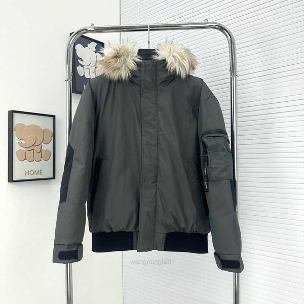 Parkas femininas Mohct Feao ~ light Luxury North Face curta jaqueta de vôo com gola de pele grande à prova de vento e quente jaqueta masculina e feminina Gwup