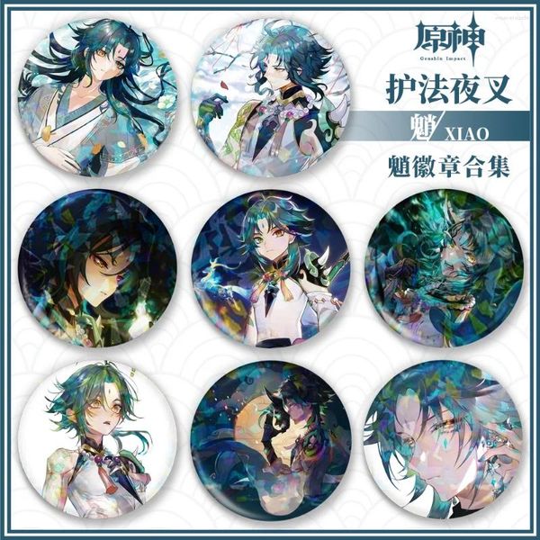 Broches 58mm jogo periferia broche pinos anime emblema cosplay moda xiao acessórios para roupas mochila decoração amigos presente