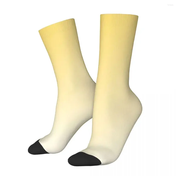 Мужские носки в стиле хип-хоп, ретро, первоцвет, желтый, диагональный, сумасшедший, унисекс, с градиентом, красочные, в стиле Харадзюку, бесшовные носки с принтом
