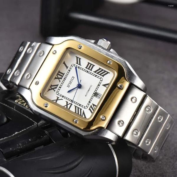 Armbanduhren Original Marke Uhren Für Herren Mode Klassische Quadratische Wasserdichte Automatische Datum Armbanduhr Luxus Sport Männliche Uhren