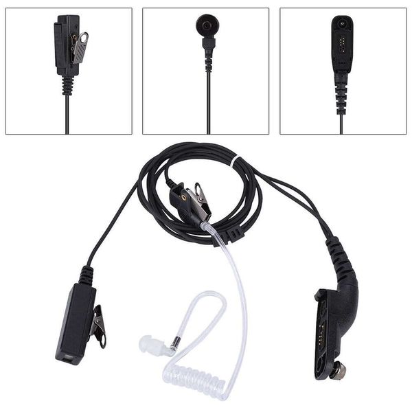 Auricolare ad aria Tubo acustico a 2 pin Walkie-talkie Auricolare PTT Kit di sorveglianza audio per cuffie per auricolare per condotto d'aria