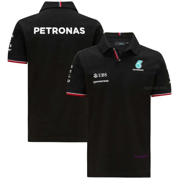 Camisetas masculinas 2023/2024 Nova F1 Fórmula 1 Equipe de Corrida Polos Verão Petronas Auto Polo Camisa Lapela Motorsport Secagem Rápida Respirável Casual R9qe