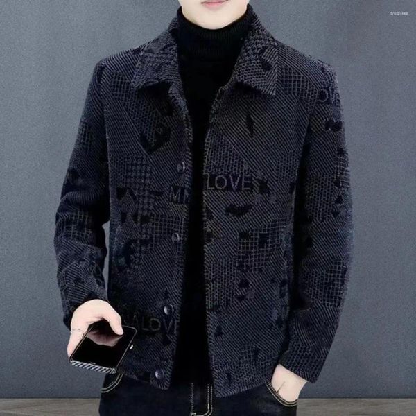 Giacche da uomo Cappotto uomo cappotto inverno a metà lunghezza con spesso design a petto a petto caldo per abbigliamento casual