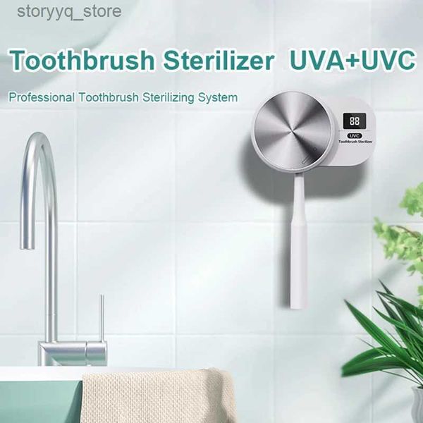 Diş Fırçası Tutucular 2023 Taşınabilir Mini UV Diş Fırçası Saniter Organizatör Duvar Montajlı Şarj Edilebilir Diş Fırçası Depolama Tutucu Banyo Aksesuarları Q231202