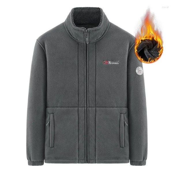 Herrenjacken 2023 Lässige Outdoor-Fleece-Mantel für Kälteschutz Große lose Herbst- und Winter-warme Shake-Oberseite