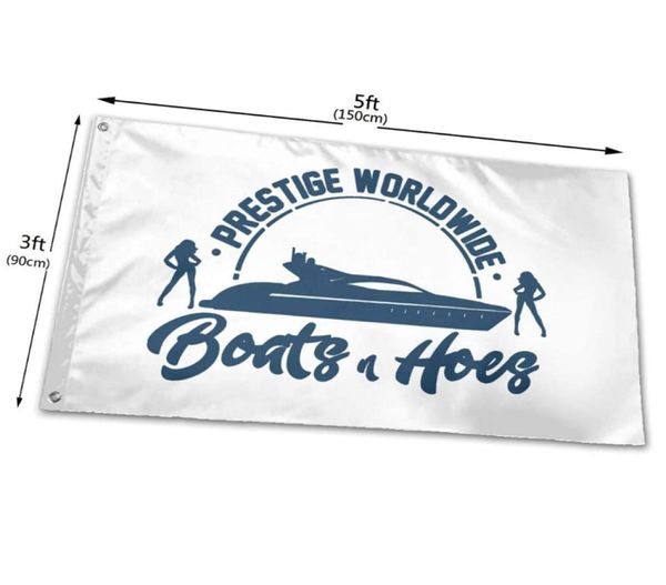 Boats N Hoes Prestige Worldwide mit US-Flaggen, 3 x 5 Fuß, Banner, 100D Polyester, 150 x 90 cm, hohe Qualität, lebendige Farbe mit zwei Ösen3344202