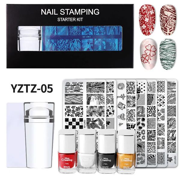 Adesivi Decalcomanie Nail Stamping Piastra Jelly Stamper Raschietto Set Tema natalizio Immagine Nail Art Stamp Template Stampi per unghie Strumenti per manicure Stencil 231202