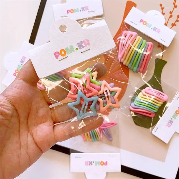 Haarschmuck 10 Stück Mädchen Stern Clips Set Koreanische Kinder Candy Farbe Kleine Haarspange Mini Regenbogen Pins und für