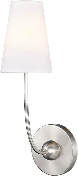 Настенный светильник Shannon — 1 светильник в традиционном стиле — высота 17 дюймов и ширина 5,25 дюйма, отделка из матового никеля, цвет отделки