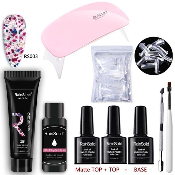 Nail Art Kits 15ml Poly UV Gel Manicure Set Extend Builder Extensão de Dedo LED Acrílico Primer8989946