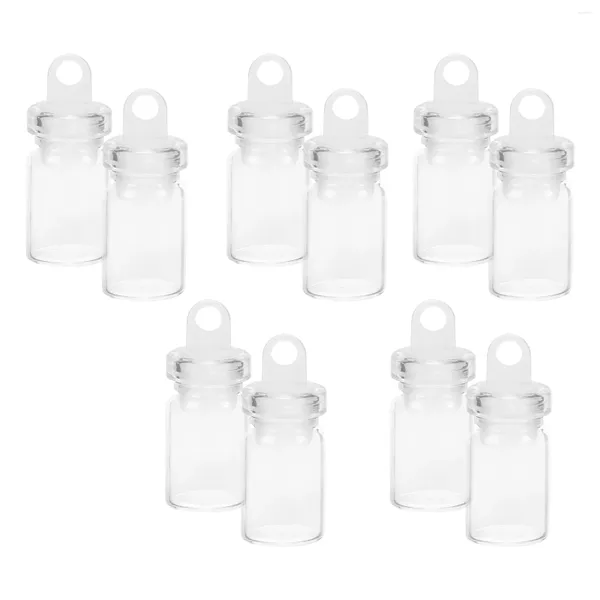Vasen 10 Stück Glasflaschen Stopfen Kork Mini Wishing Kleine Plastikgläser Deckel Little Tiny DIY