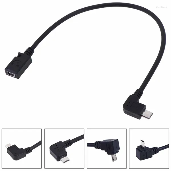 Cavi per computer Micro USB 2.0 5 pin maschio a mini femmina connettore di estensione spina lunga 90 gradi verso l'alto destra sinistra angolata Adapte