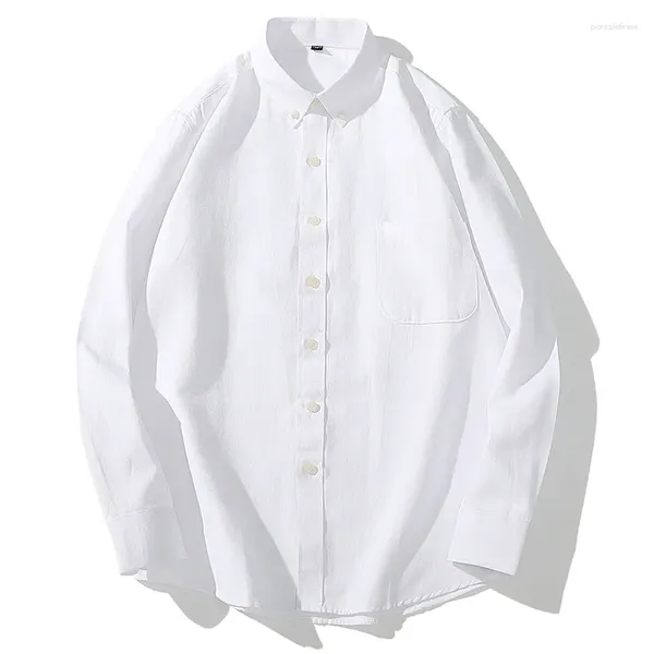 Camisas Casuais Masculinas Camisa De Manga Comprida Masculina De Algodão Sólido Oxford Spun Homem Respirável