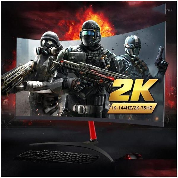 Мониторы 2K 24 ЖК-монитор ПК 2560X1440 Изогнутый Sn Gamer 144 Гц Hd игровой дисплей для настольного компьютера/USB-компьютера1 Прямая доставка Компьютеры Net Otjcu