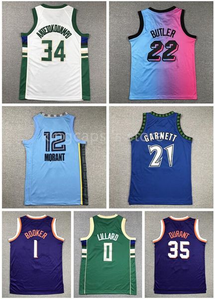 KIDS KID MENINO NOVO Basquete Jerseys kingcaps on-line dhgate MENINOS DURANT BALL KEMP LILLARD GARNETT WEMBANYAMA LEDNARD ANTETOKOUNMPO BOOKER esportes populares