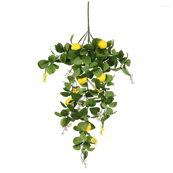 Decorazione per feste Simulazione Decorazioni per alberi in rattan Stelo artificiale Limoni Ramo Porta d'ingresso Coronas Para Puertas Entrada Artigianato Casa