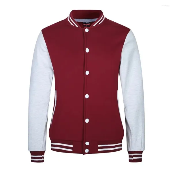 Vestes pour hommes Campus Varsity Automne Qualité Patchwork Bouton Polaire Sport Manteau Équipe Baseball Veste Hommes Personnalisés