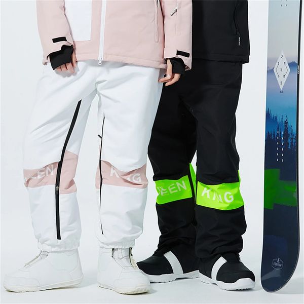 Calças de babador de esqui 30 graus homens mulheres cintas de esqui snowboard geral impermeável à prova de vento quente casal masculino feminino inverno ao ar livre esporte calça 231202