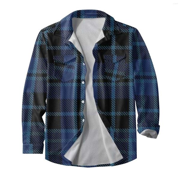 Giacche da uomo Cappotto da uomo Moda Maniche lunghe Bottone Primavera Autunno Caldo Casual Plaid Cappotti quadrati Tasca con risvolto Senza cappuccio