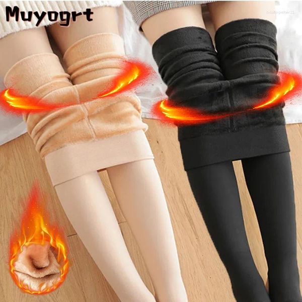 Meias femininas inverno fina legging térmica calça sexy cor sólida magro elástico quente leggings 2023 em fitness simples elegante meia-calça