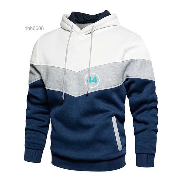 Mens Hoodies 2023/2024 Novo F1 Fórmula 1 Racing Team Moletons Driver Lewis Hamilton Digital 44 Impressão de alta qualidade Mangas compridas Três cores Splicing Pullove Xyq8