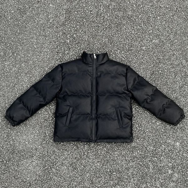 Мужские куртки Cooocoll ALL BLACK Style ESSENTIALS Повседневное тяжелое пальто Кожа Свободная негабаритная бархатная хлопковая одежда Топы Пуховик для мужчин 231202