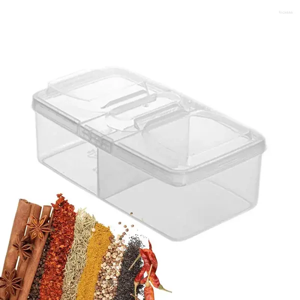 Garrafas cozinha clara caixa de armazenamento de tempero com tampa recipiente condimento frascos acessórios para especiarias pimenta sal canela