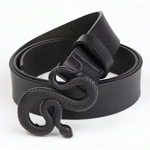 Cinture Moda fibbia per cintura serpente con pelle PU per donna Abito firmato Western Vintage Style Black Girls
