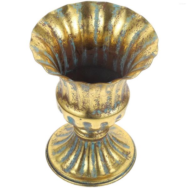 Vasi Cilindro Ufficio Fioriera da esterno Vaso decorativo Vaso in oro Urna Ferro Fiore vintage