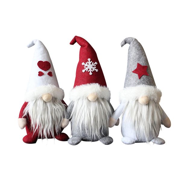 Fabrik Großhandel 3 Stile 28 cm Kapuzengesicht Puppe Gnome Weihnachtsmann Plüschtiere Kinder Weihnachtsgeschenke