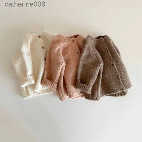 Conjuntos de roupas primavera outono bebê meninas cardigãs revestem suéter bebê criança malha cardigãs recém-nascidos knitwear longa manga longa