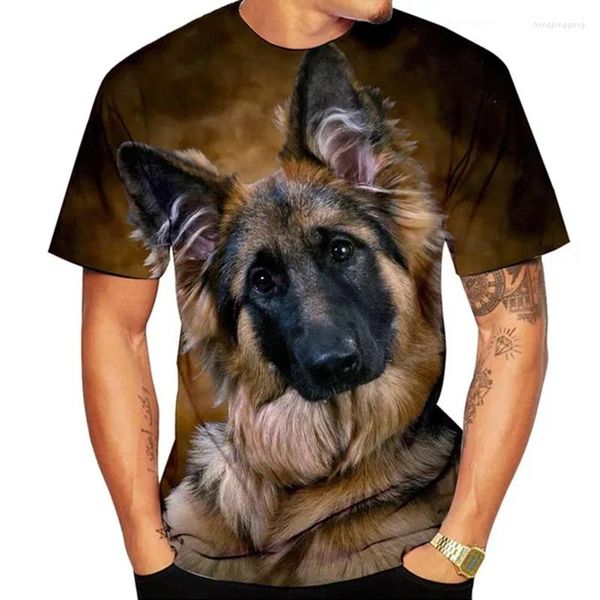 Erkek Tişörtleri Moda Komik Köpek Sevimli Alman Çoban 3d Baskı Erkek Kadın Sokak Giyim T-Shirt Büyük boy Harajuku Kids Tees Giyim