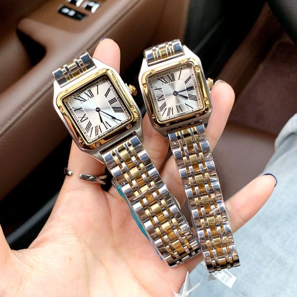 Relógios femininos mais vendidos homens mulheres relógio de aço inoxidável dois tons movimento de quartzo japão bateria respingo à prova d'água designer relógio de pulso casal mon
