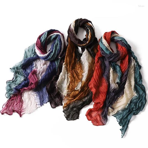 Sciarpe 65x175 CM Autunno Inverno Moda Donna Voile Sciarpa morbida Ragazze Lunghe Sciarpe nere Fascia Scialle Wrap Bandana Hijab Femme Musulman