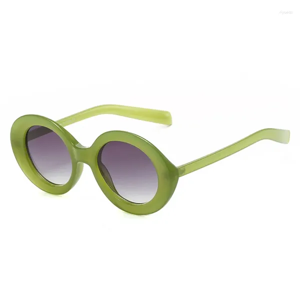 Óculos de sol vintage redondo feminino doce cor marca oval óculos de sol feminino moda luxo designer tons uv400